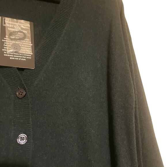 C by Bloomingdale's 100% Cashmere Knit Buttoned Cardigan Sweater Dark Green Sz S - Picture 4 of 7